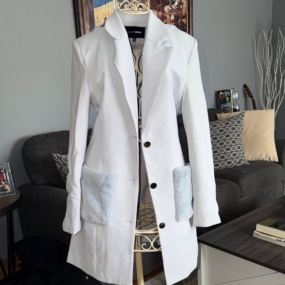 Fashion nova blue long coat